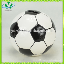 Ceramic coin factory bank with football design